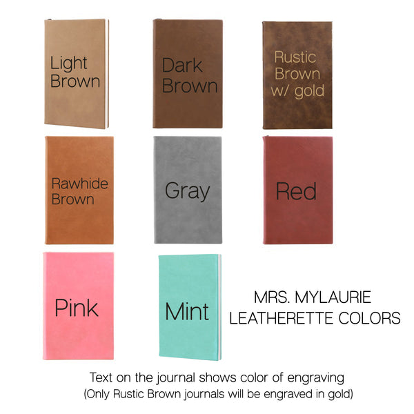 Personalized Leatherette Notebook- Script Name