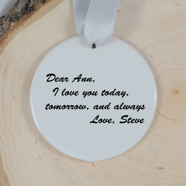 personalized couples christmas ornament