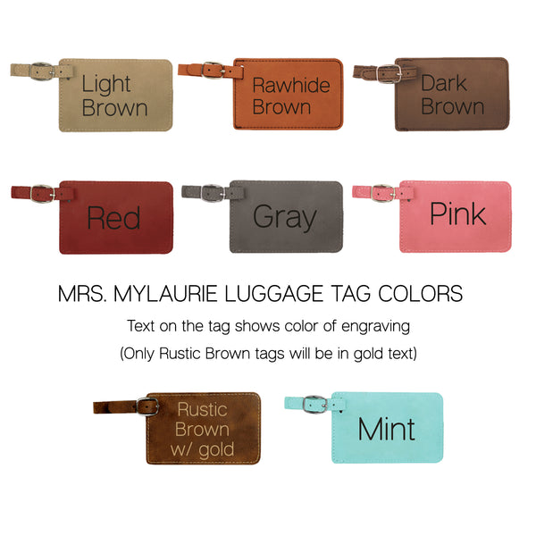 Personalized Leatherette Luggage Tags - Love Birds Edition