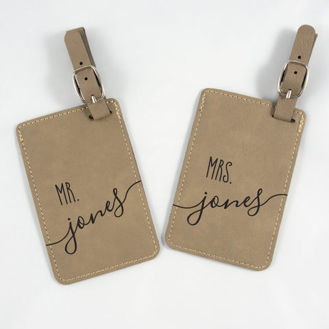 Personalized Mr and Mrs Luggage Tags