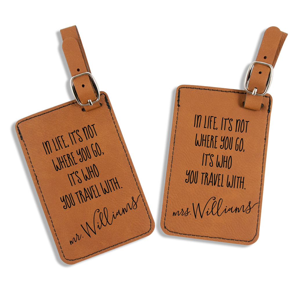 luggage tags, couples' luggage tag, personalized luggage tags, luggage tags with quotes, luggage tags gift