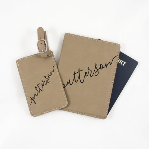 Personalized Luggage Tag and Passport Cover Set