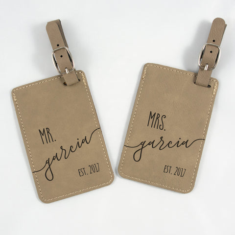 Couples personalized luggage tag