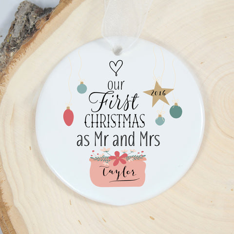 First Christmas Mr Mrs Ornament