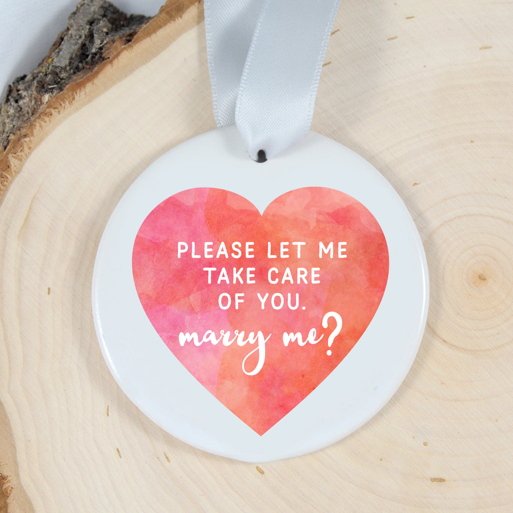 Custom marriage proposal ornament