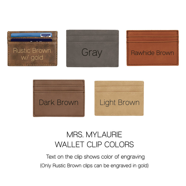 Personalized Money Clip - Leatherette Credit Card Holder