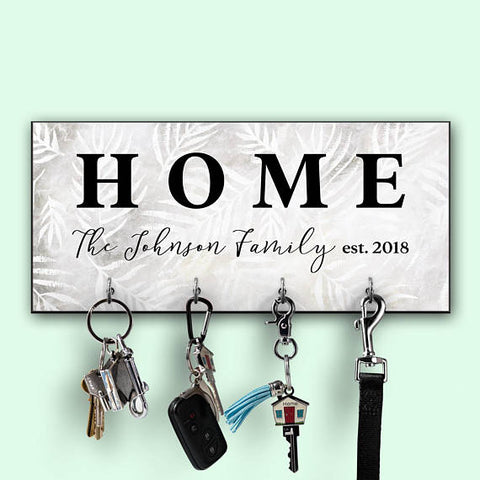 personalized key holder black and white