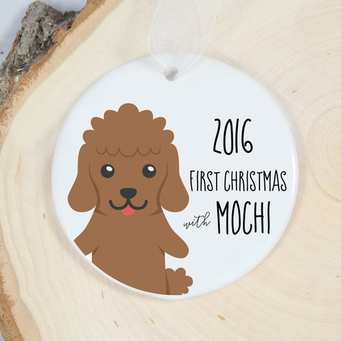Poodle First Christmas Ornament