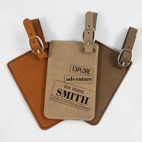 Personalized Explore Adventure luggage tags