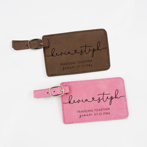 Personalized luggage tags for couples, anniversary gift, wedding gift
