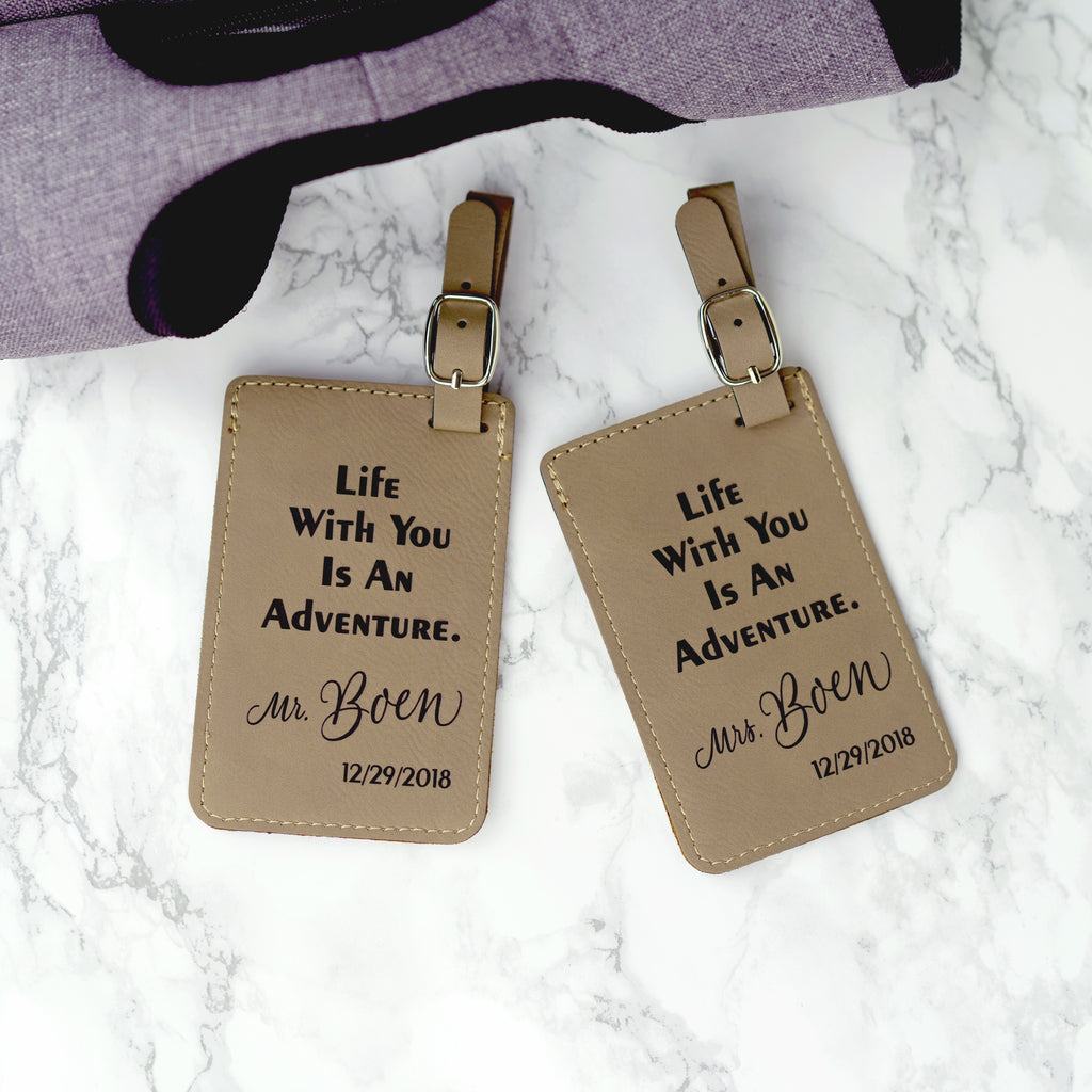 Wedding Gifts Mrs & Mrs Matching Couples Luggage Tags Couples