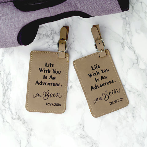 Modern Mr. and Mrs. Personalized Luggage Tags