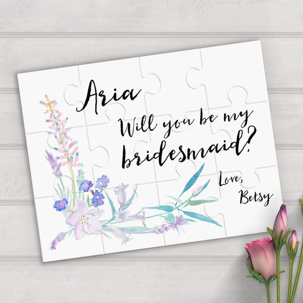 will you be my bridesmaid personalized puzzle